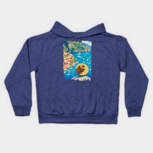 Tourist in a Surrealistic Positano Kids Hoodie